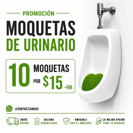 Promo 10 moquetas de urinarios por $15