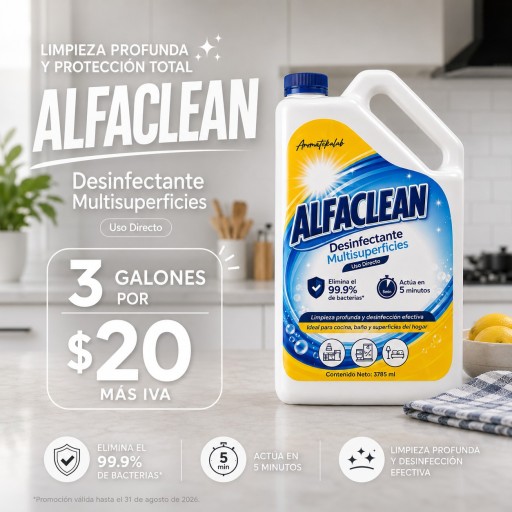 ALFACLEAN Desinfectante 3 por $20+IVA