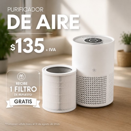 Purificador de Aire + Filtro GRATIS