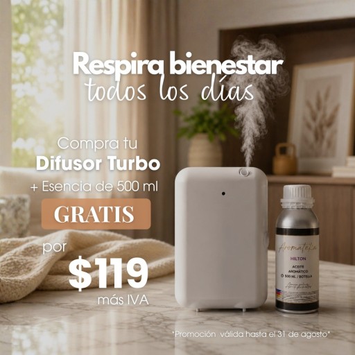 1 difusor turbo incluye esencia gratuita de 500ml