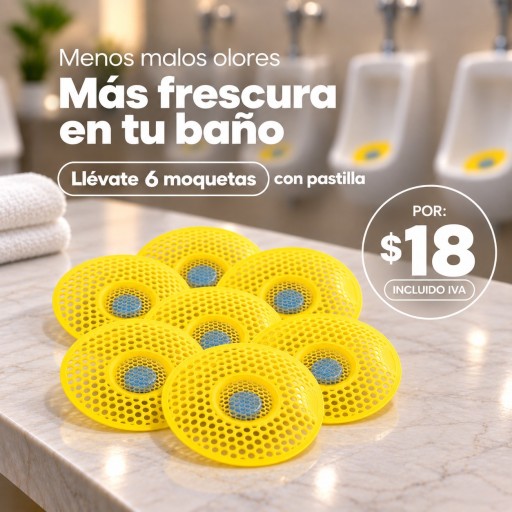 6 moquetas de urinarios $18