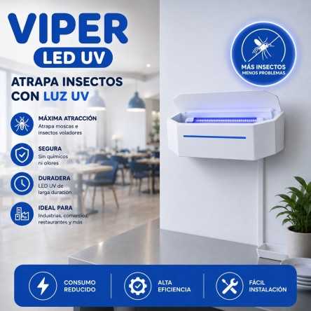 Lámpara Atrapa Insectos LED UV + 3 láminas GRATIS