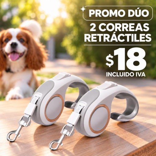 Promo Duo: 2 Correas retráctiles para mascota